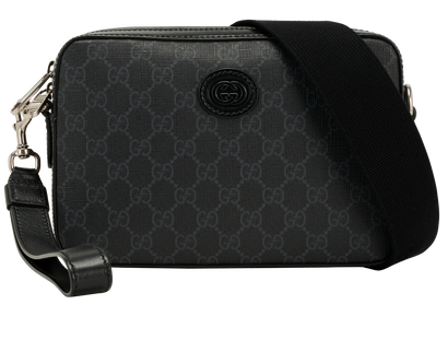 GG Supreme Crossbody, &pound;650, Handbags, Black, Canvas, Front view